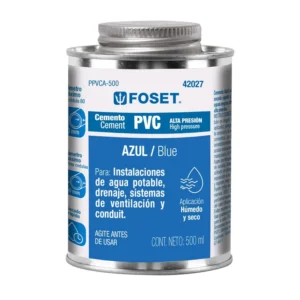 Cemento para PVC alta presión azules, 500ml. FOSET.