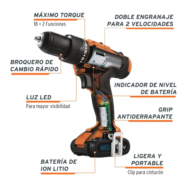 Rotomartillo Inalámbrico 12V , 3/8