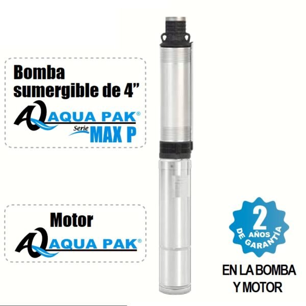 Bomba Sumergible de 4" en 115V y 230V (con motor 2 hilos) Aqua Pak
