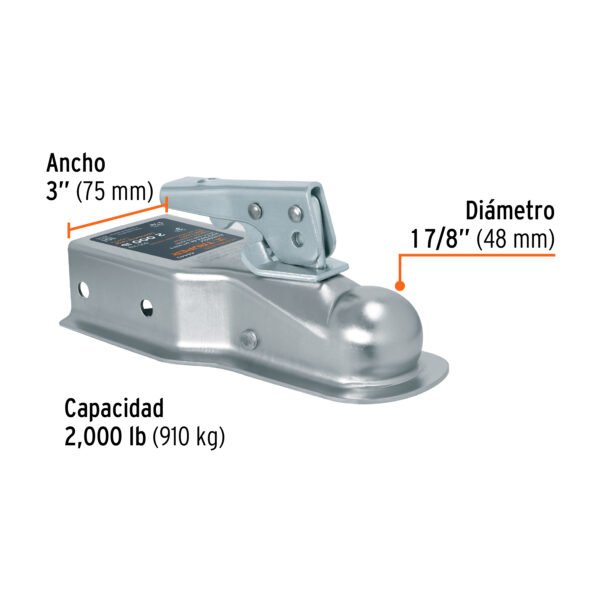 Acoplador para Remolque, para bola de 2"