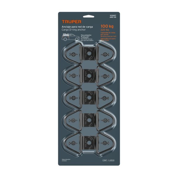 Anclajes de acero para red de carga, 10 piezas