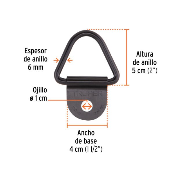 Anclajes de acero para red de carga, 10 piezas