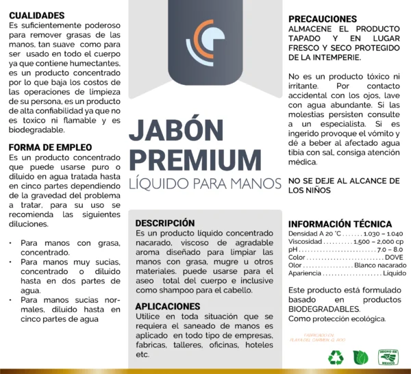 Jabón Premium Líquido para Manos