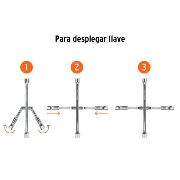 Llave de Cruz 14", Plegable