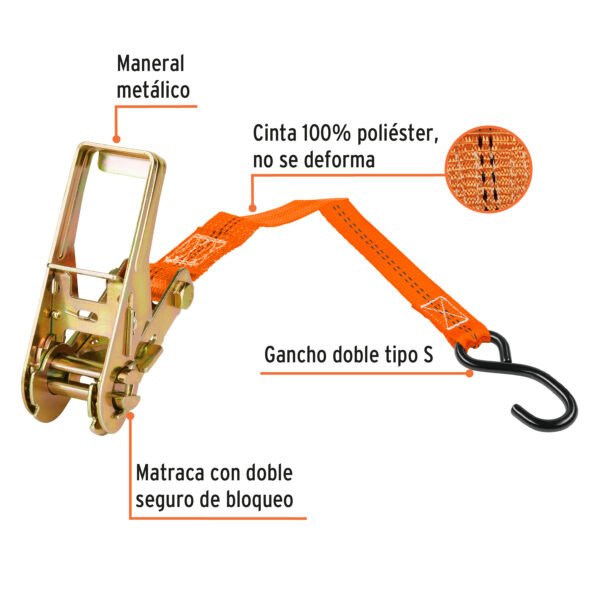 Sujetadores de Matraca, Carga Ligera, 1125 kg