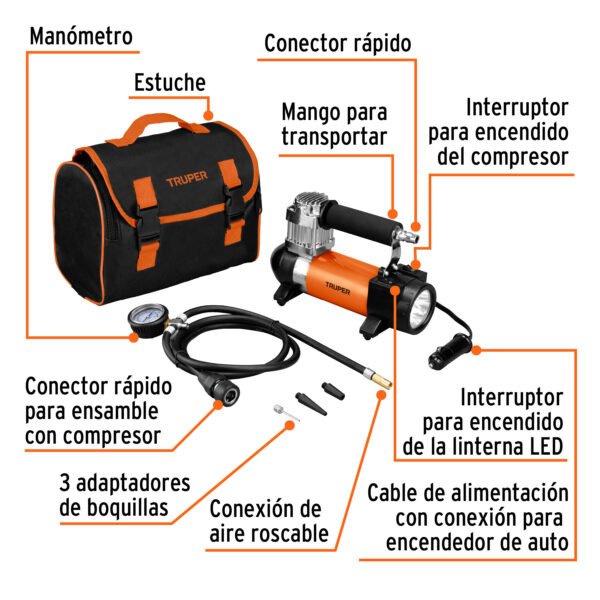 Compresor de Aire 12V Portátil, para Auto