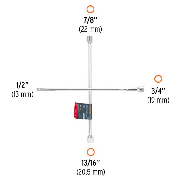 Llave de Cruz 20", pulida y cromada