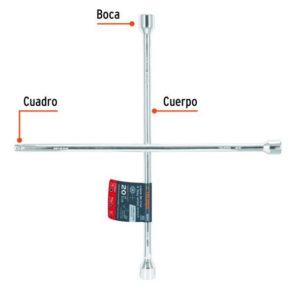 Llave de Cruz 20", pulida y cromada