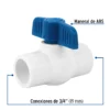 Válvula de esfera de PVC 3/4" (19mm) para cementar