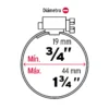 Bolsa c/10 abrazaderas sin fin reforzadas # 20, 3/4 - 1-3/4"