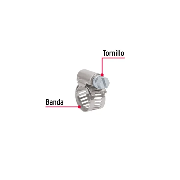 Bolsa c/10 abrazaderas sin fin reforzadas # 4, 3/8 - 5/8"