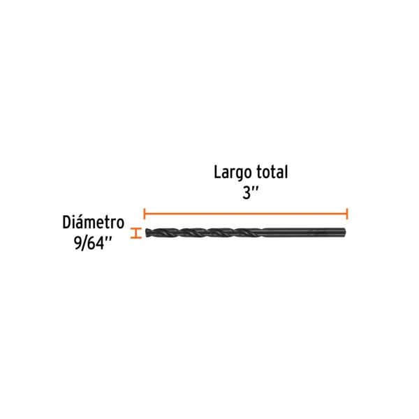 Broca HSS 9/64" Trublack para metal