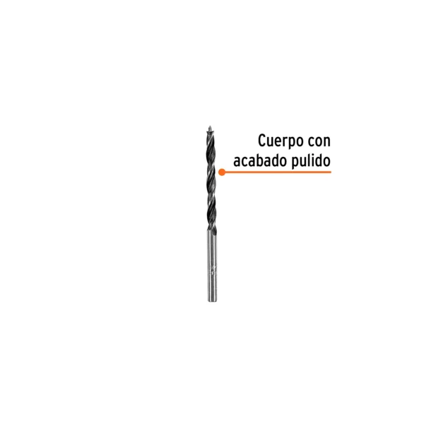 Broca con punta centradora para madera 3/16"