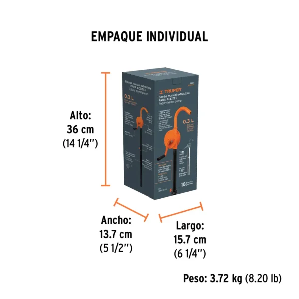 Bomba extractora de aceites con manivela