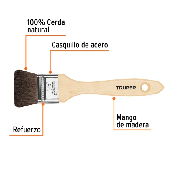 Brocha pelo de camello de 1-1/2" con mango de madera (38.1 mm)
