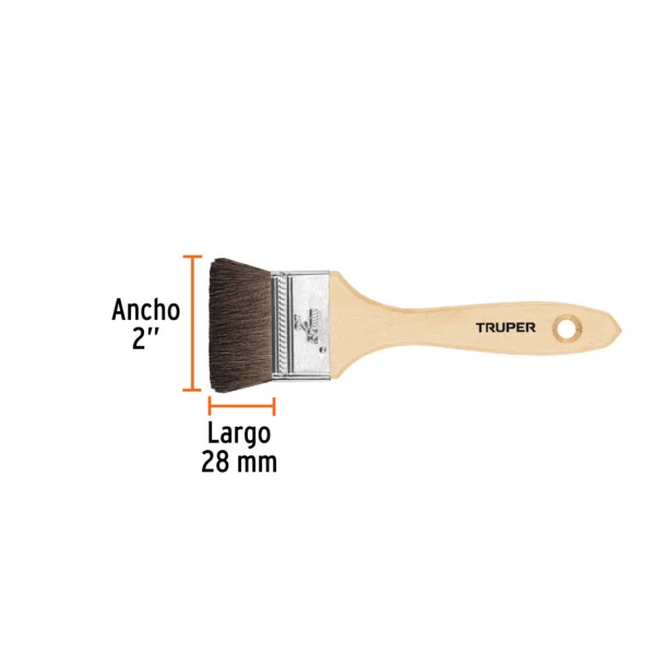 Brocha pelo de camello de 2" con mango de madera (50.8 mm)