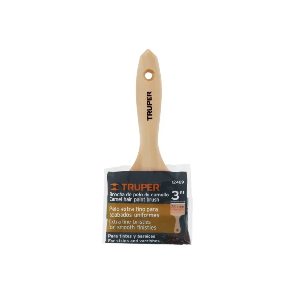 Brocha pelo de camello de 3" con mango de madera
