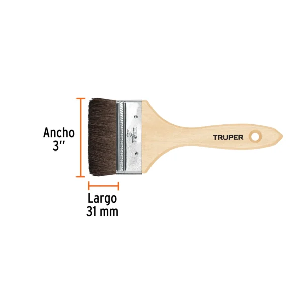 Brocha pelo de camello de 3" con mango de madera