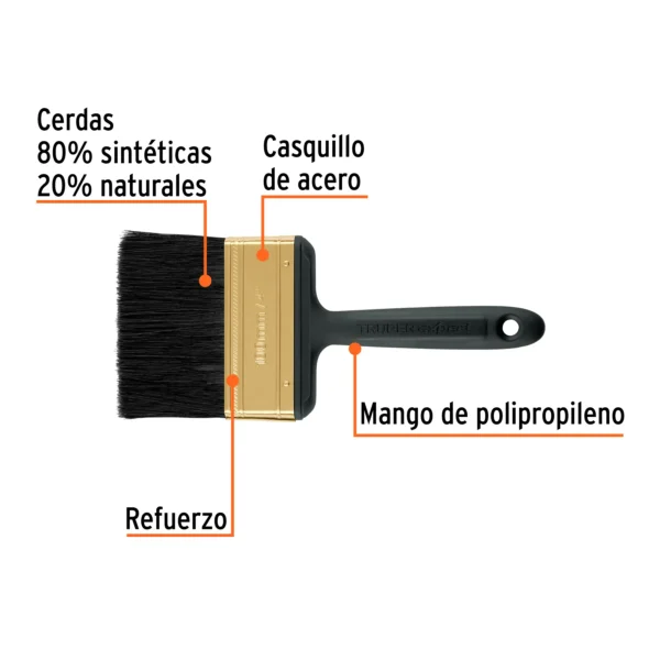 Brocha profesional de 4" mango de plástico