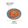Carda circular 6" alambre trenzado, eje 5/8"-11 (150 mm)