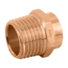 Conector de cobre, rosca exterior 1/2"