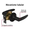 Cerradura de manija "Turín" p/baño, negro, cilindro latón