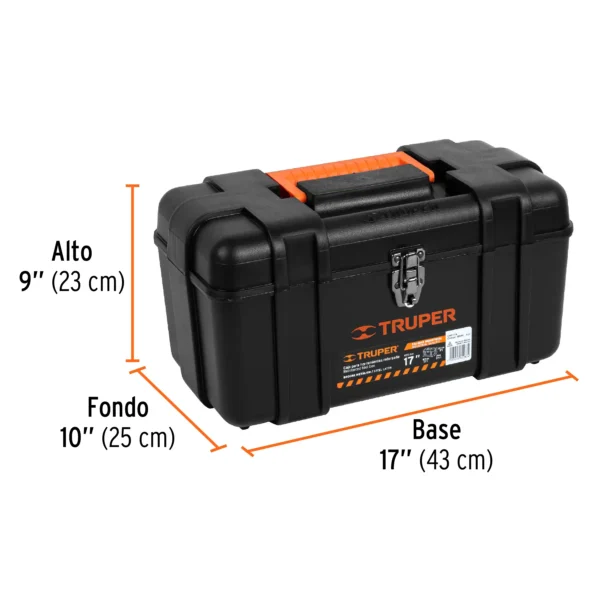Caja para herramienta de 17" industrial, broches metálicos (43 cm)