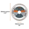 Disco de diamante de 4-1/2" x 2.2 mm, rin turbo (11 cm)