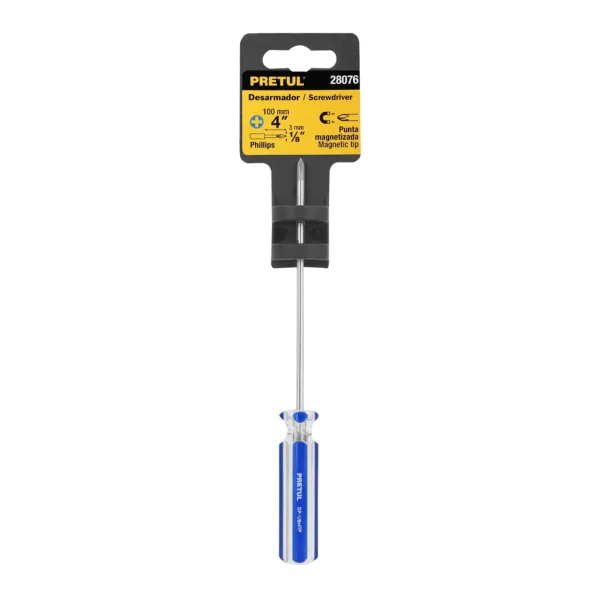 Desarmador de cruz 1/8" x 4" mango de PVC