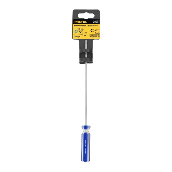 Desarmador de cruz 1/8" x 6" mango de PVC