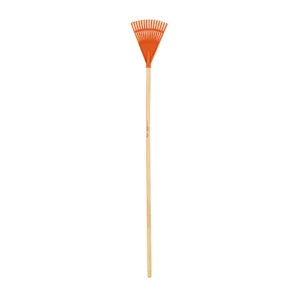 Escoba plástica rígida para jardín, 15 dientes, mango 48"