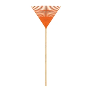 Escoba plástica flexible para jardín, 22 dientes, mango 48"