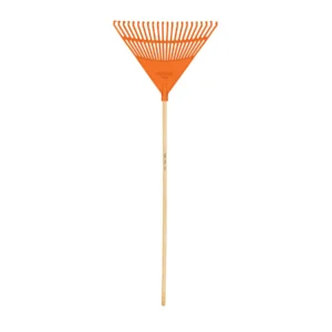 Escoba plástica rígida para jardín, 22 dientes, mango 48"
