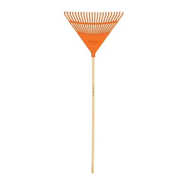 Escoba plástica rígida para jardín, 22 dientes, mango 48"
