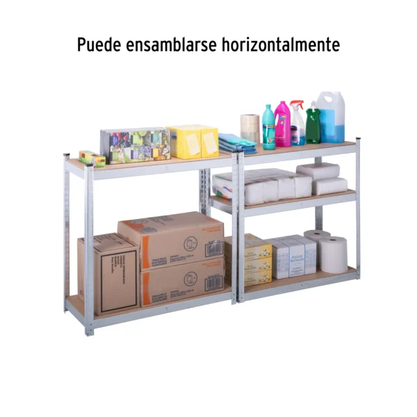 Estante metálico 5 repisas MDF cap. 35 Kg, 180x40x90