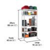 Estante metálico 5 repisas MDF cap. 35 Kg, 180x40x90