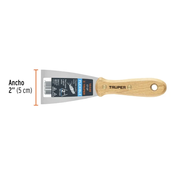 Espátula flexible 2" con mango de madera