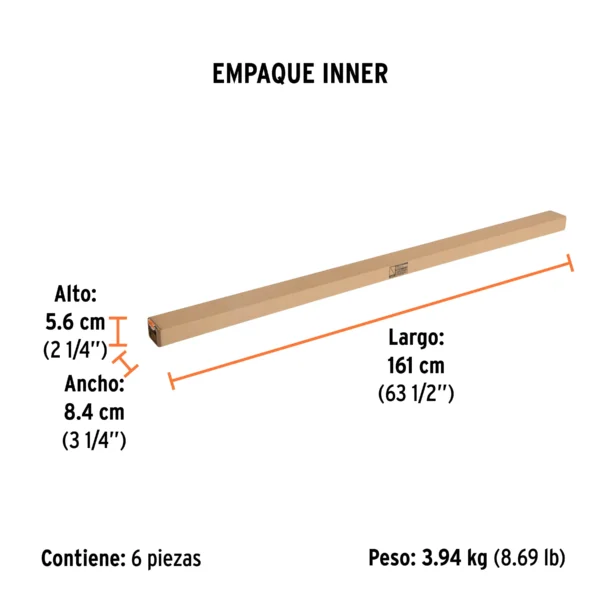 Extensión de acero para rodillo, 3 m