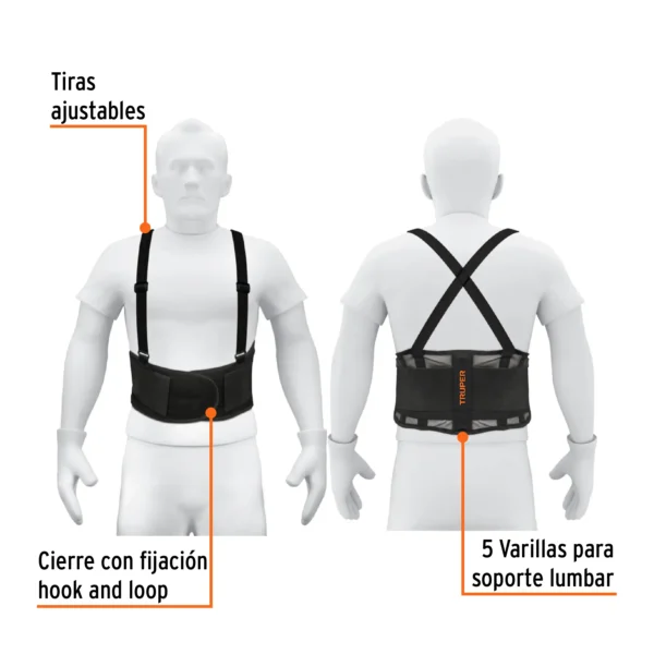 Faja lumbar de malla transpirable, talla G (38-44)