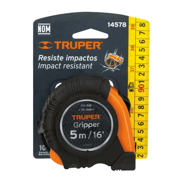 Flexómetro Pinza contra impactos 5 m cinta (19 mm)