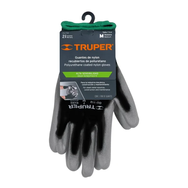 Guantes de nylon recubiertos de poliuretano, M