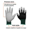 Guantes de nylon recubiertos de poliuretano, M