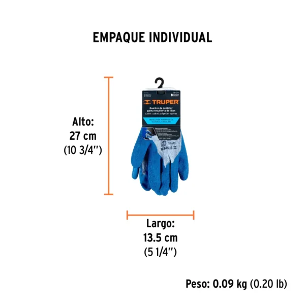 Guantes de poliéster recubiertos de látex, M