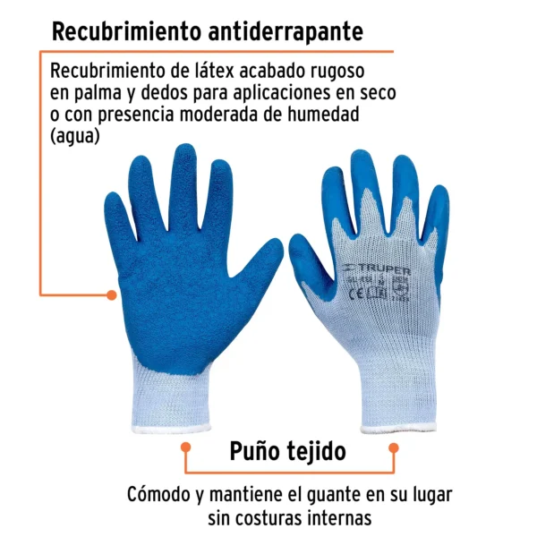 Guantes de poliéster recubiertos de látex, M