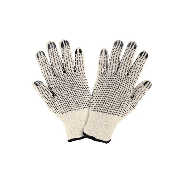 Guantes de algodón con puntos de PVC en palma y dorso