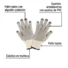 Guantes de algodón con puntos de PVC en palma y dorso