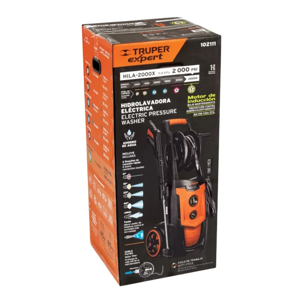 Hidrolavadora eléctrica, 2000 PSI, motor de inducción