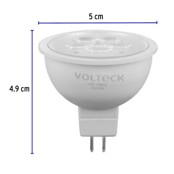 Lámpara de LED 6 W tipo MR 16 base GU5.3 luz cálida, blíster