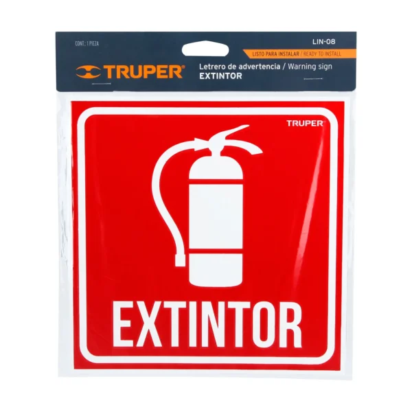 Letrero de señalización "EXTINTOR", 19 x 19 cm