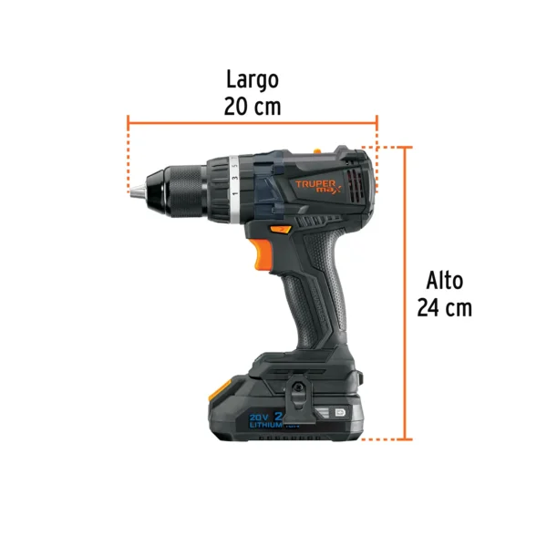 Rotomartillo 1/2", 20V, 2 baterías 2Ah, MAX